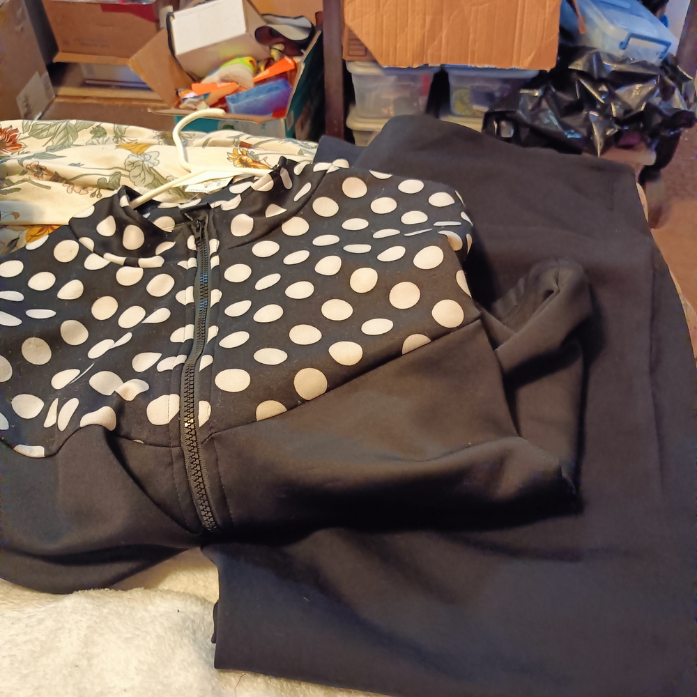 Polka Dot Black Women's Flare Pants